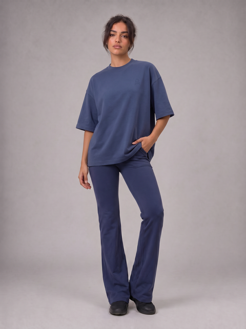 Navy Solid T-Shirt Women
